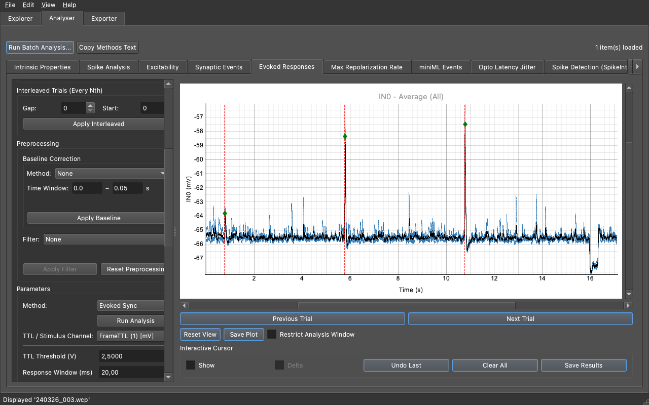 Evoked Synchronization interface