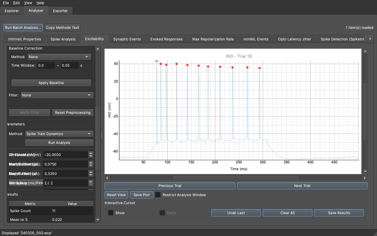 Spike Train Dynamics interface