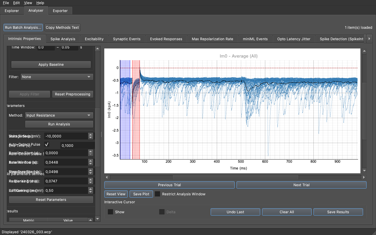 Input Resistance interface