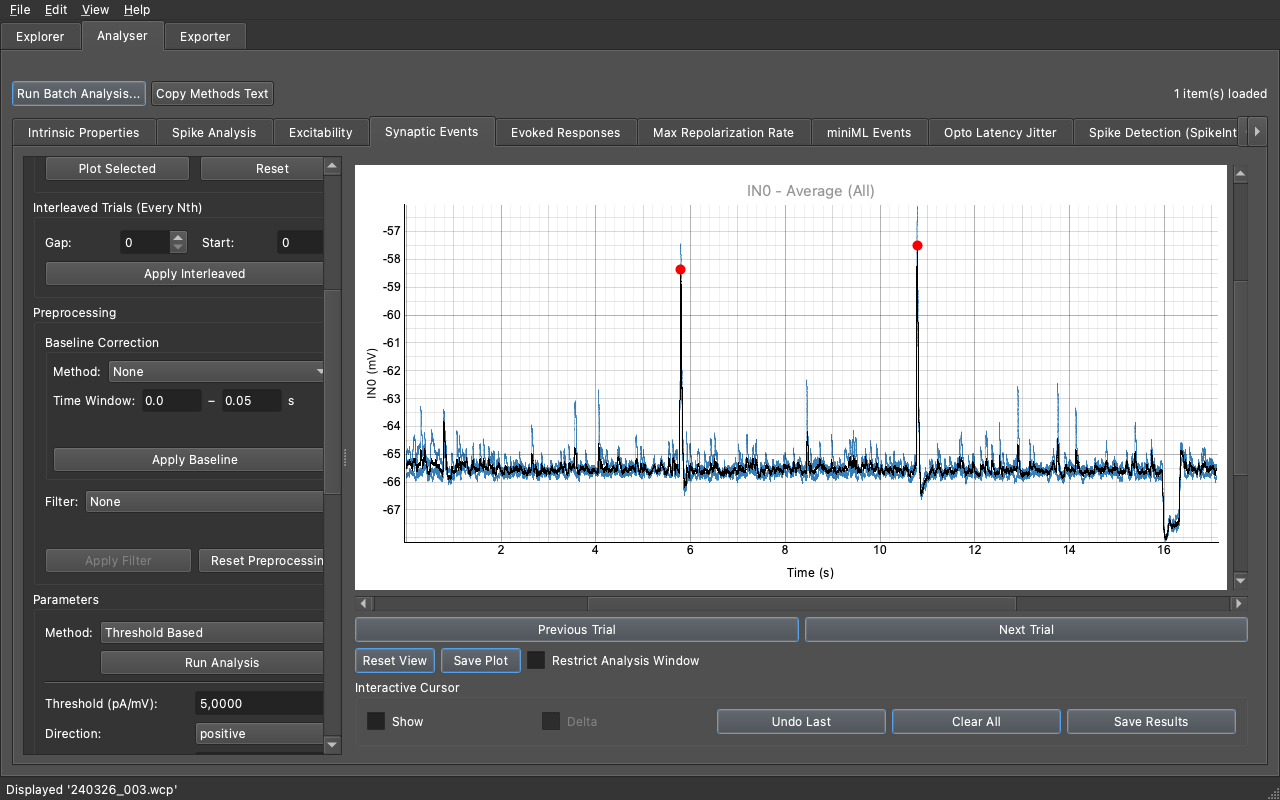 Event Detection - Threshold interface