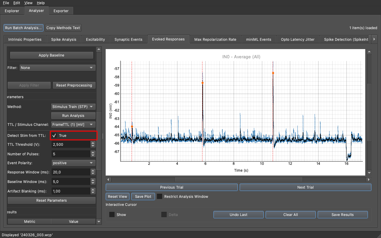 Stimulus Train STP interface