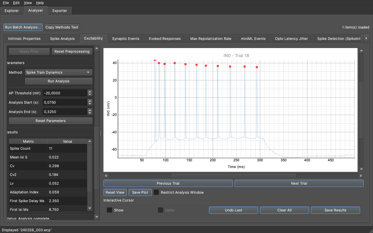 Spike Train Dynamics interface