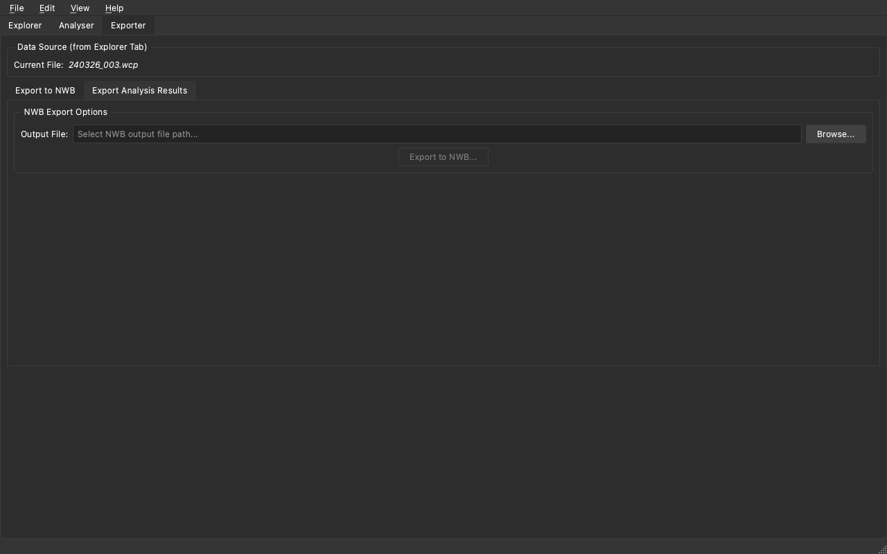 Exporter Tab